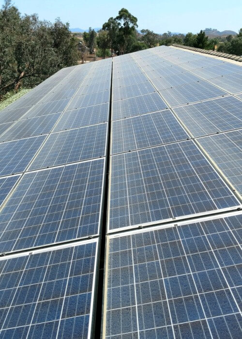 commercial solar panels before cleaning