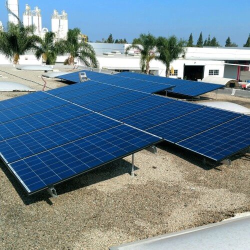 solar panel cleaning on commercial building